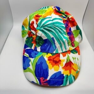 Vintage Liz Claiborne Colorful Tropical Floral Cap